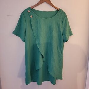 Green Women's Set with Button Detail